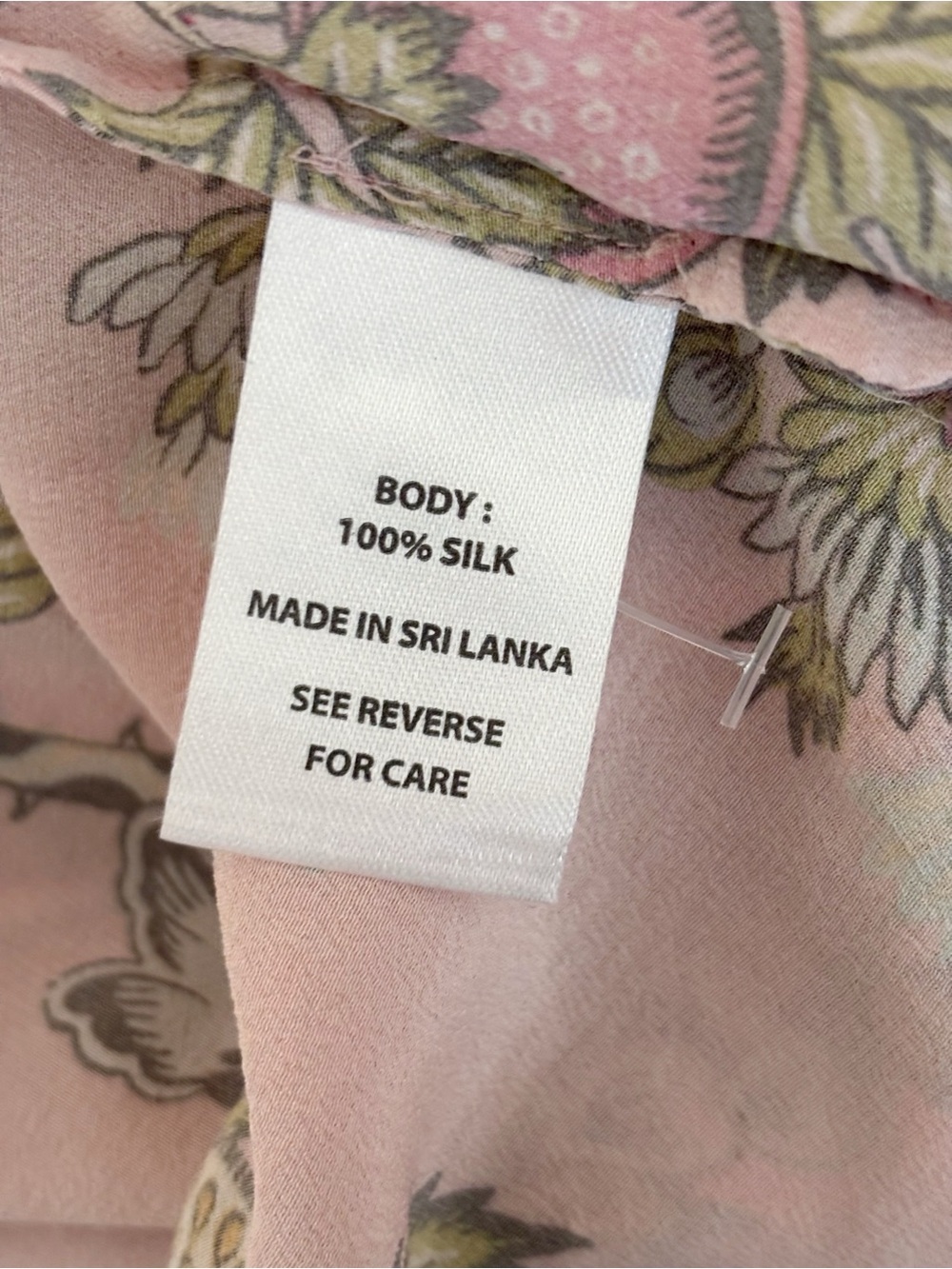 Spartina Pink Floral Cora Silk Popover Blouse Large - Picture 7 of 8